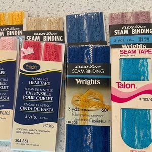 Seamstress tape!!8 packs of lace seam tapes new in pkg